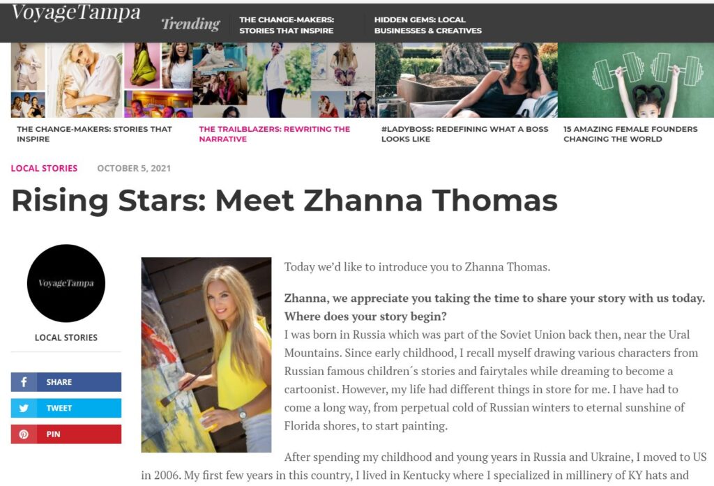 VoyageTampa: Local Stories Meet Zhanna Thomas